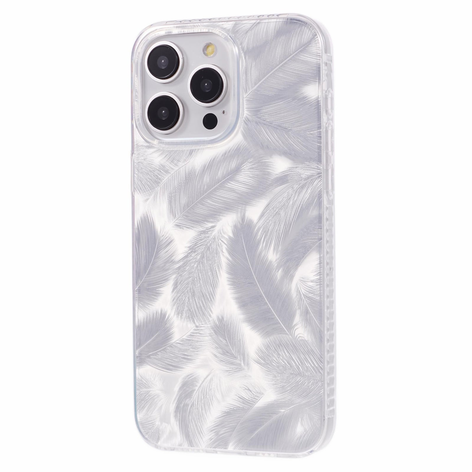 MP Series For iPhone 13 Pro Case TPU+Acrylic Gradient Feather Pattern IMD Phone Cover MP Series For iPhone 13 Pro Case TPU+Acrylic Gradient Feather Pattern IMD Phone Cover